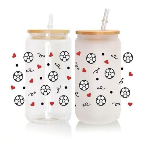 كوب زجاجي كورة قدم 4