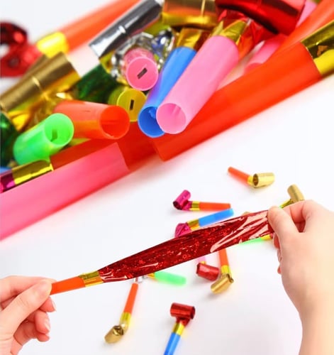3 قطع صفارات احتفالات ملونة