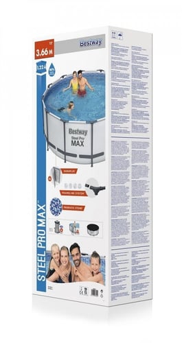 مسبح اعمدة دائري رصاصي مع فلتر وسلم وغطاء 3.66×3.6...