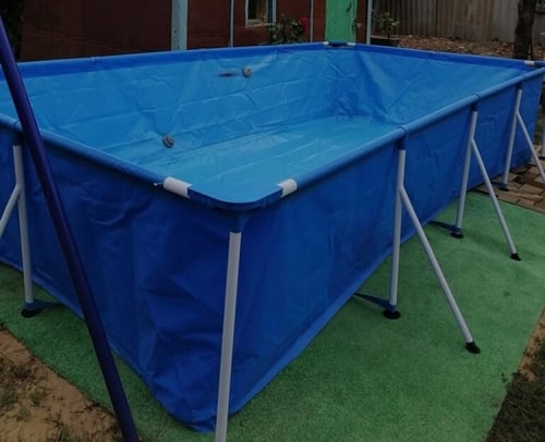 مسبح أعمدة مستطيل ازرق مع فلتر 4متر × 2متر × 0.80م...