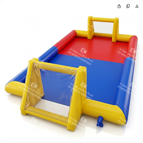 Multicolored soap play area, length 12 meters × width 6 meters