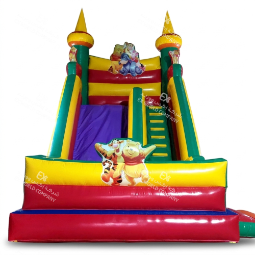 Slide, where is the teddy bear, with ladder, stairs, wall, and gate 6×4.5×6 meters