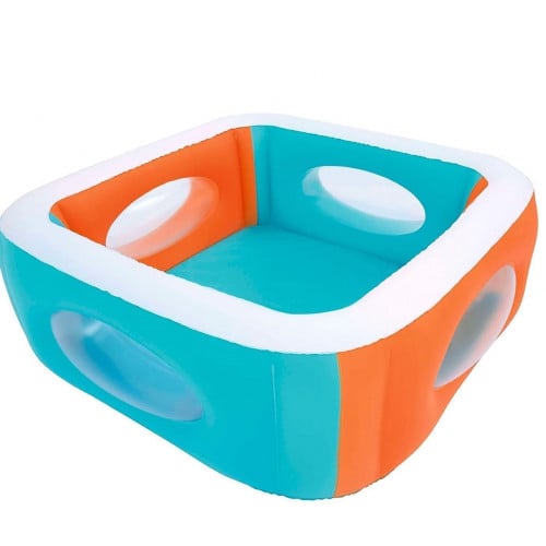 مسبح اطفال نفخ مربع طبقتين مع فتحة مشاهدة 168×168×...