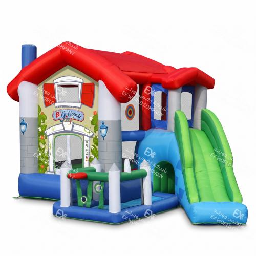 نطيطة وزحليقة البيت الكبير 4.50×3.30×2.60متر تتحمل 181كجم تكفي 10 لاعبين