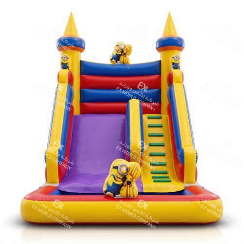 Miniature Water Slide with Minions, with ladder and pool, 6×4×6 meters