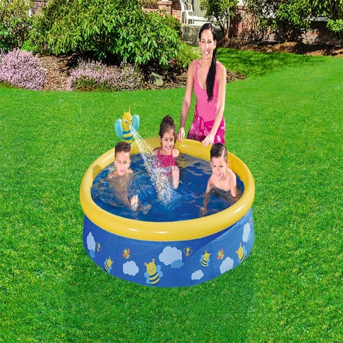 مسبح اطفال نفخ دائري النحلة مع رشاش مائي 152×152×3...