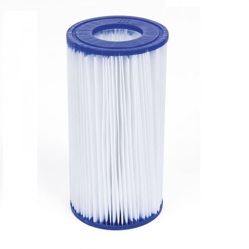 مسبح اعمدة دائري بني مع فلتر برأسين وسلم وغطاء وحا...