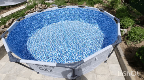 مسبح أعمدة دائري رصاصي 3.05×3.05×0.76متر يتسع 5 اش...