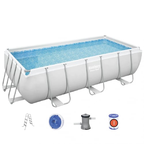 مسبح أعمدة مستطيل رصاصي مع فلتر وسلم 4 متر × 2 متر...