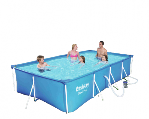 مسبح أعمدة مستطيل ازرق مع فلتر 4متر × 2متر × 0.80م...