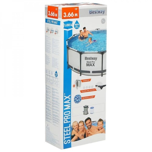 مسبح اعمدة دائري رصاصي مع فلتر 3.66×3.66×1متر يتسع...