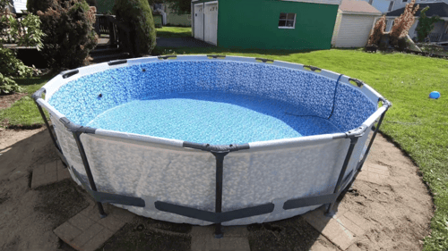 مسبح اعمدة دائري رصاصي مع فلتر 366×366×76سم يتسع 7...