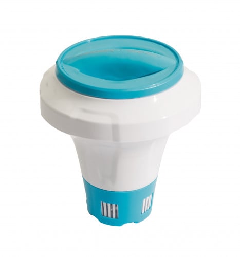 حافظة أقراص كلور مسبح مع ملقاط لون أزرق