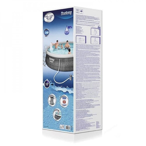 مسبح طوق نفخ رصاصي مع فلتر وسلم 4.57×4.57×1.07متر...