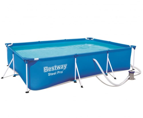 مسبح أعمدة مستطيل ازرق مع فلتر 3متر × 2متر × 0.66م...