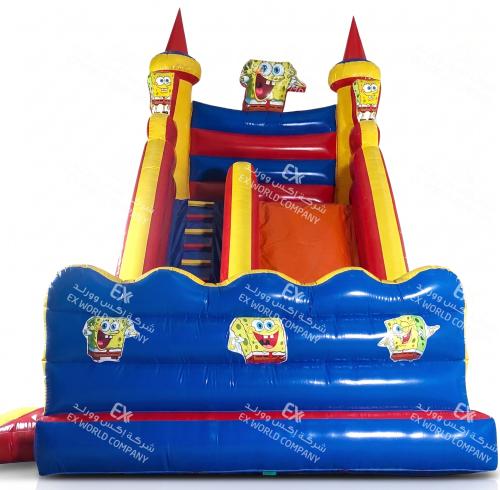 SpongeBob slide with ladder, wall, stairs, and gate 6×4.5×6 meters