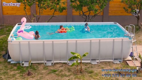 مسبح أعمدة مستطيل رصاصي مع فلتر رمل برأسين وسلم وغ...