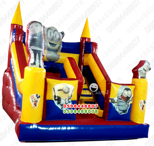 زحليقة شخصيات كرتونية مع سلم وجدار 4.5×3.6×3.5متر