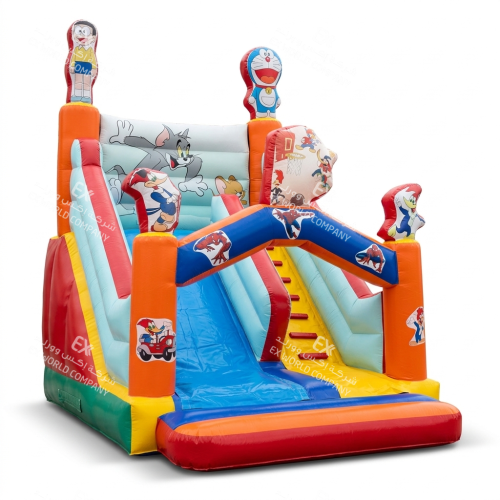 Cartoon character slide with ladder and stairs and figures and arch gate 5.50×4×5 meters