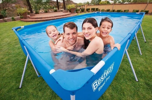 مسبح أعمدة مستطيل ازرق مع فلتر 4متر × 2متر × 0.80م...