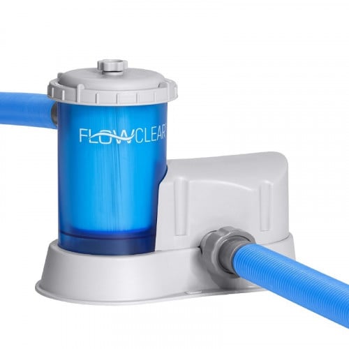 فلتر تنظيف مسبح برأسين أزرق شفاف 1500 جالون