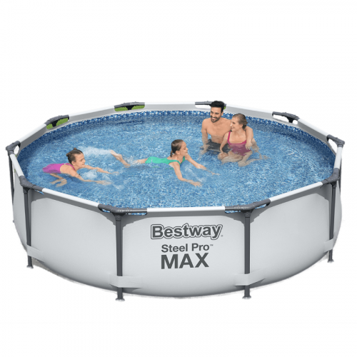 مسبح أعمدة دائري رصاصي 3.05×3.05×0.76متر يتسع 5 اش...