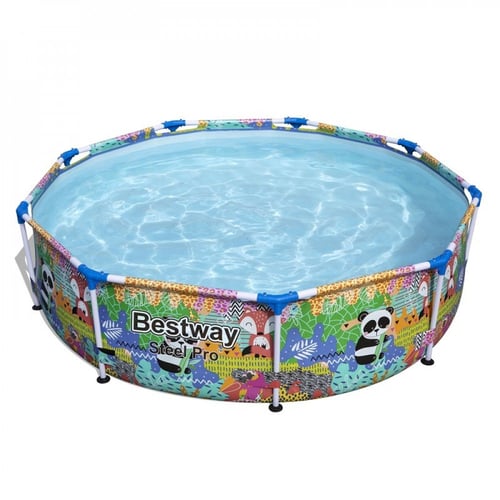 مسبح اعمدة دائري ملون دب الغابة 2.74×2.74×0.66متر...