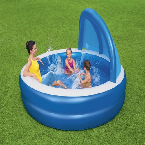 مسبح اطفال نفخ دائري طبقتين مع مظلة وجلسة 2.41×2.4...