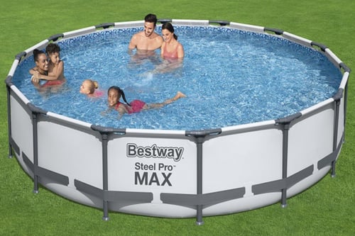 مسبح اعمدة دائري رصاصي مع فلتر 4.27متر × 4.27 متر...