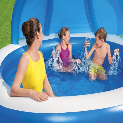 مسبح اطفال نفخ دائري طبقتين مع مظلة وجلسة 2.41×2.4...