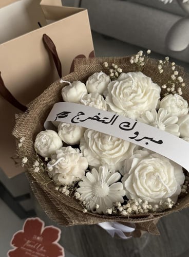 White candles bouquet