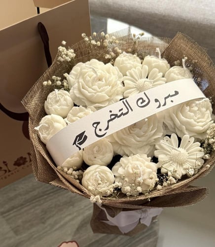 White candles bouquet
