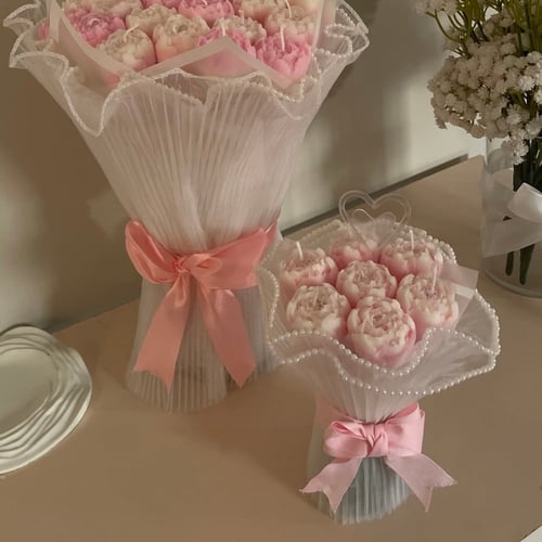 Mini peonies candles bouquet
