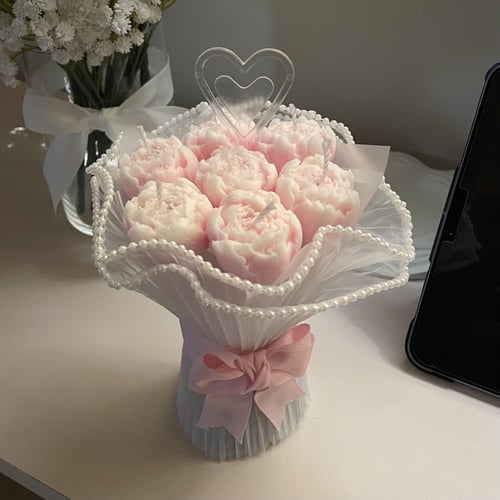 Mini peonies candles bouquet