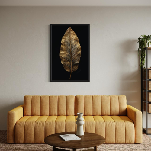 Golden leaf paper painting