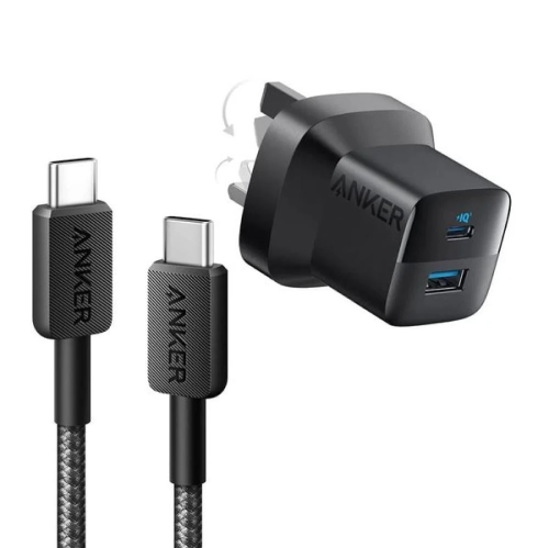 رأس شاحن بيت 33 واط منفذ تايب سي +يواس بي مع كيبل...