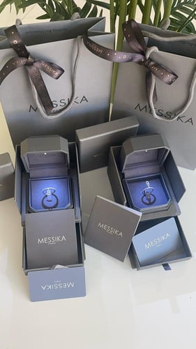 خاتم ميسيكا فضي مع الملحقات وعلبه مضيئه