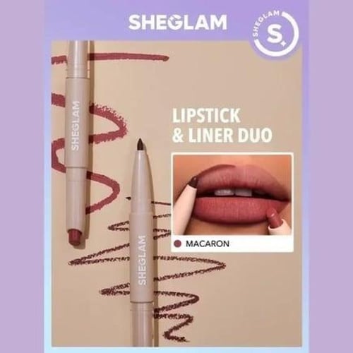 أحمر شفاه وقلم تحديد 2 في 1 من شجلام - ماكارون 101