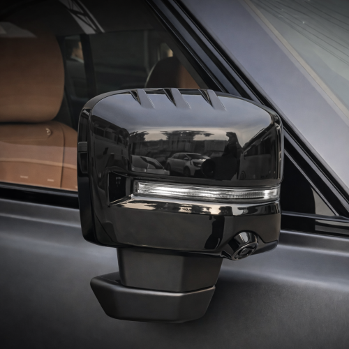 طقم غطاء مرايات اسود لماع