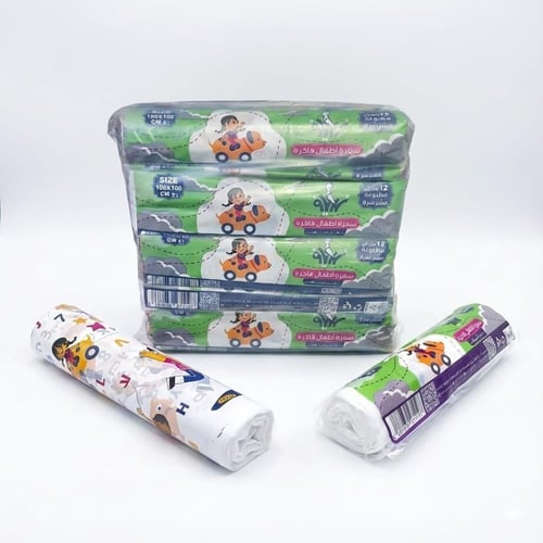 سفرة أطفال فاخرة مطبوعة رسومات وحروف - فخامة ومرح...