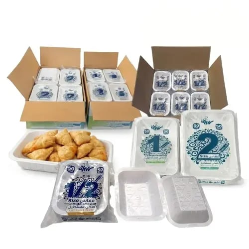 صحون بلاستيك مستطيل للطعام والسلطات مقاسات متعددة...