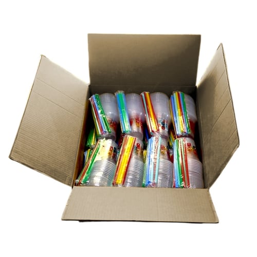 كاسات رمضان نورنا شفافة 355 مل متكاملة مع الأغطية...