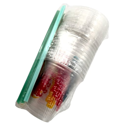 كاسات رمضان نورنا شفافة 355 مل متكاملة مع الأغطية...