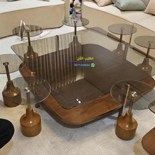 طقم طاولات كنب مرتفع (1+7)