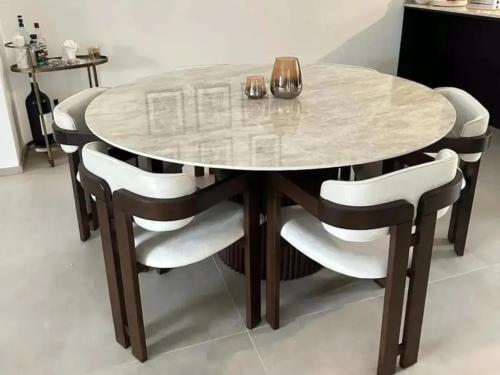 طاوله طعام 6كراسي سطح بديل الرخام