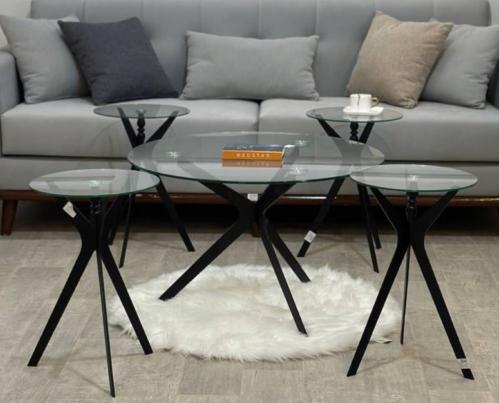 طقم طاولات كنب مرتفع جزاز مع حديد اسود