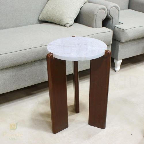 طاوله خدمه بسطح بديل الرخام وارجل خشب