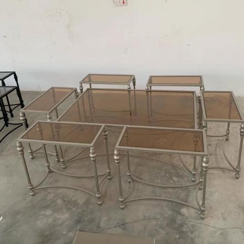 طقم طاولات كنب مرتفع دور واحد (1+6)