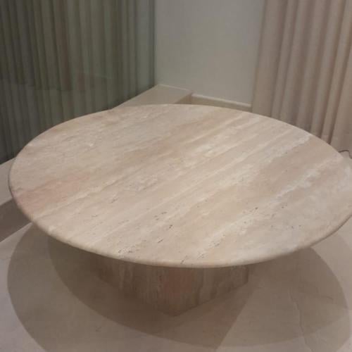 طاوله رخام ترفنتيوم قطر 100سم