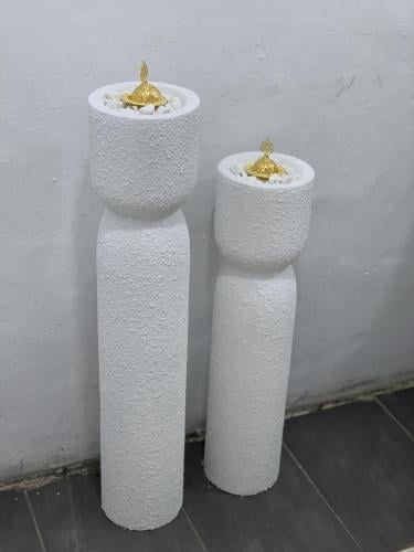 مبخره خشب طقم2 حبه لون ابيض